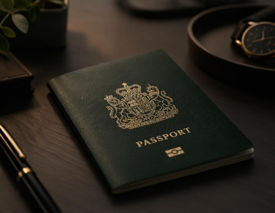 Passport prepared for a visa application